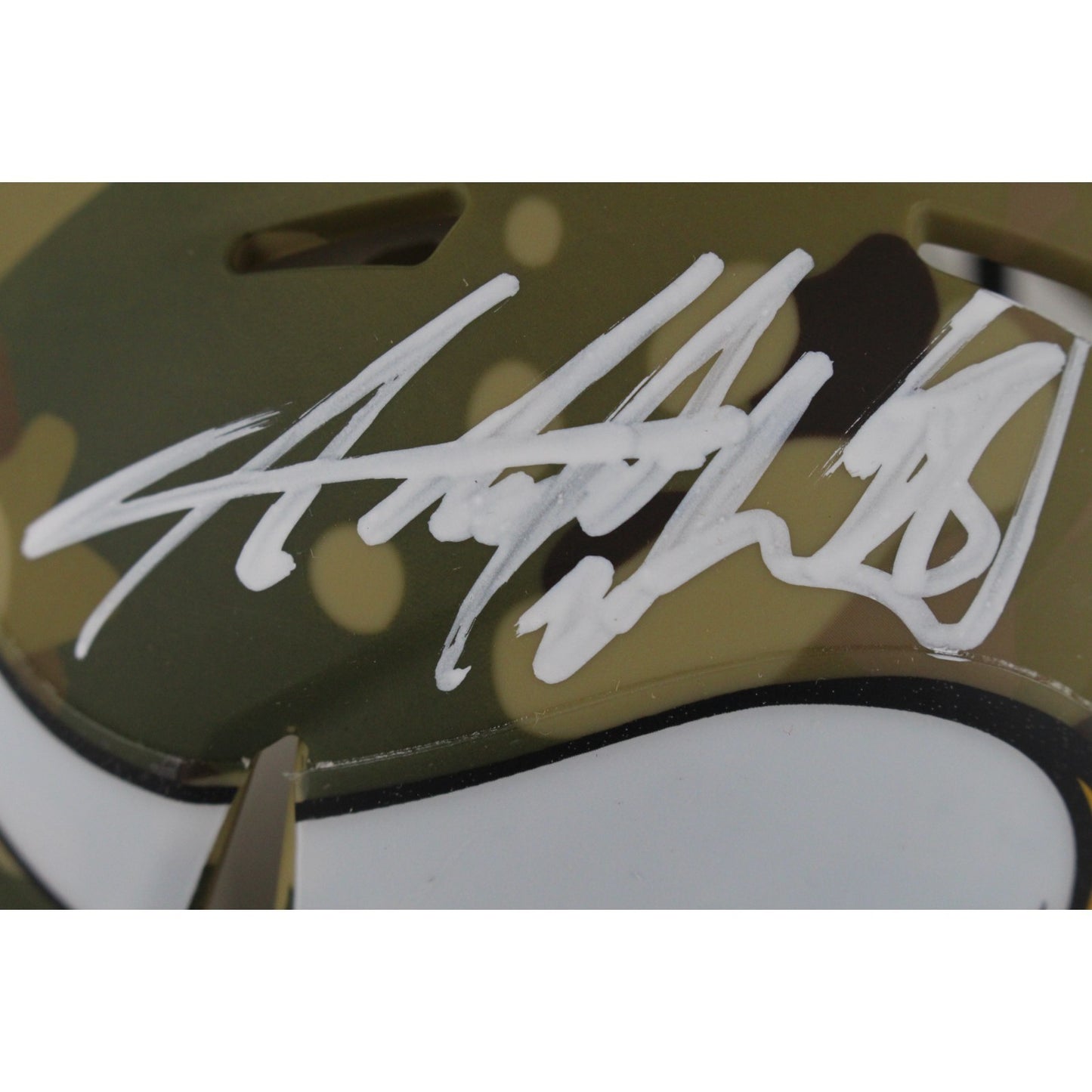Adrian Peterson Autographed Minnesota Vikings Camo Mini Helmet