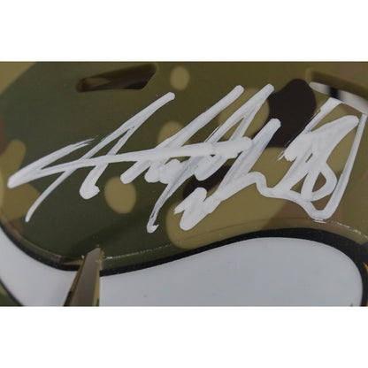 Adrian Peterson Autographed Minnesota Vikings Camo Mini Helmet