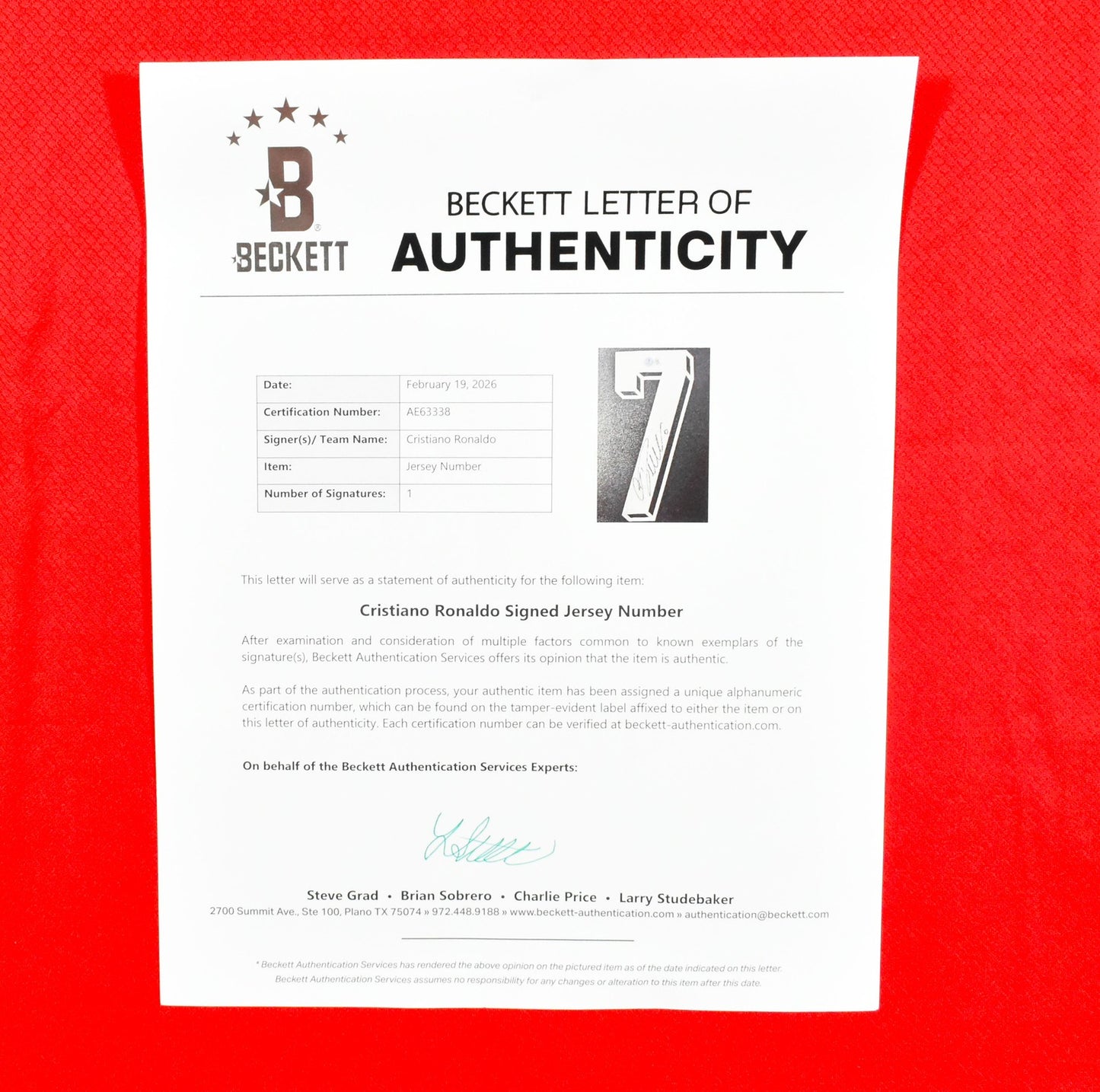 Cristiano Ronaldo Signed Portugal National Team Home Jersey