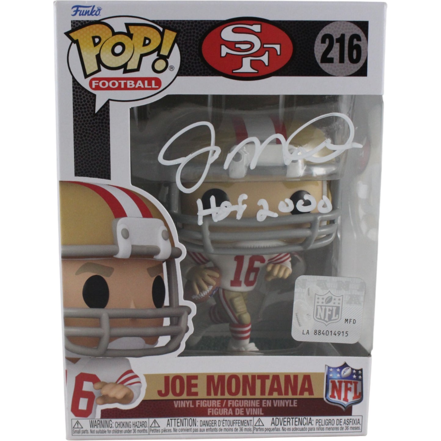 Joe Montana Autographed San Francisco 49ers Funko Pop! #216 (HOF)