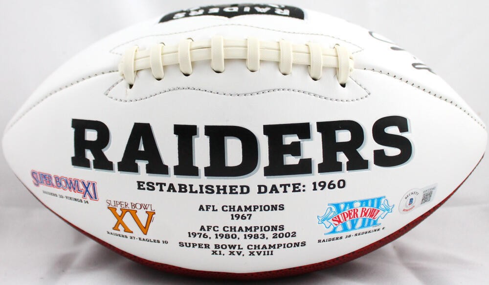 Richard Seymour Signed Oakland Raiders Logo Football