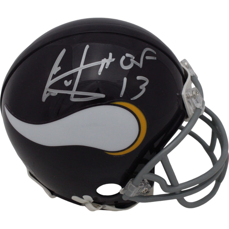 Cris Carter Autographed Minnesota Vikings VSR4 Throwback Mini Helmet