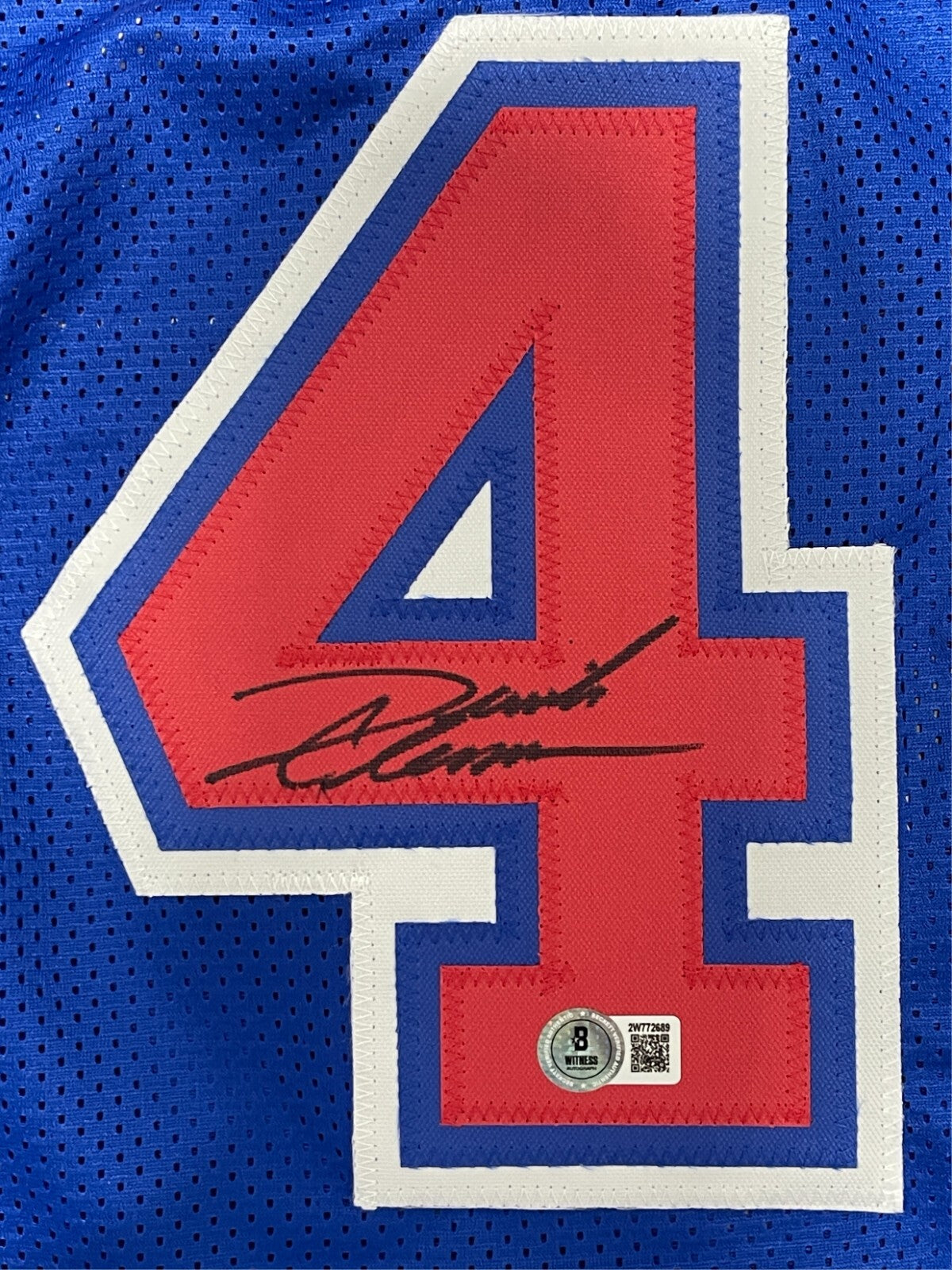 Derrick Coleman Signed New Jersey Nets Custom Jersey Beckett BAS
