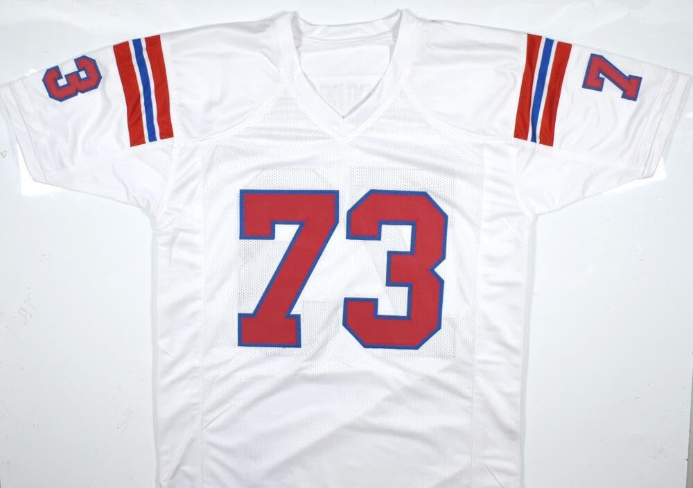 John Hannah Autographed White Custom Football Jersey (HOF Inscription)