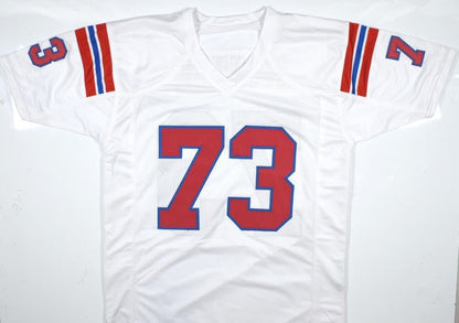 John Hannah Autographed White Custom Football Jersey (HOF Inscription)