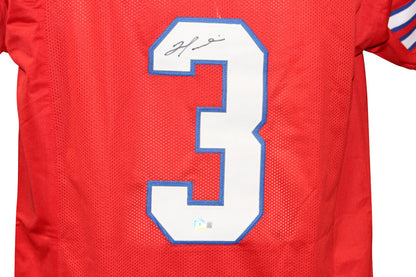 Damar Hamlin Autographed Buffalo Bills Style Red Custom Jersey (BAS)
