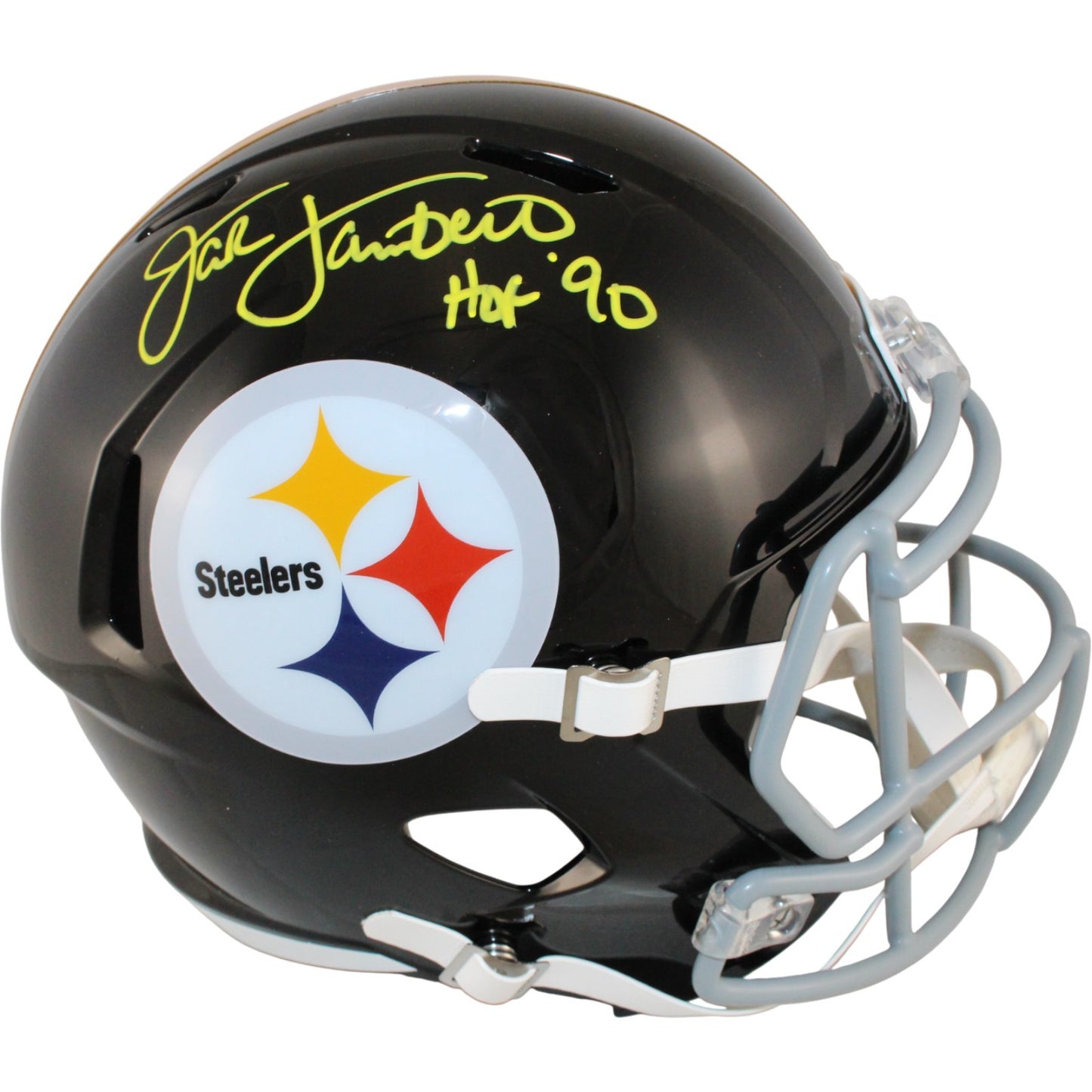 Jack Lambert Signed Pittsburgh Steelers Throwback Full Size Helmet (HOF)