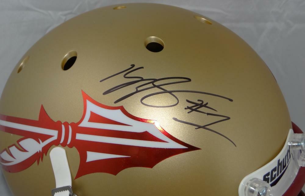 Kelvin Benjamin Signed Florida State Seminoles Gold Matte Full Size Helmet