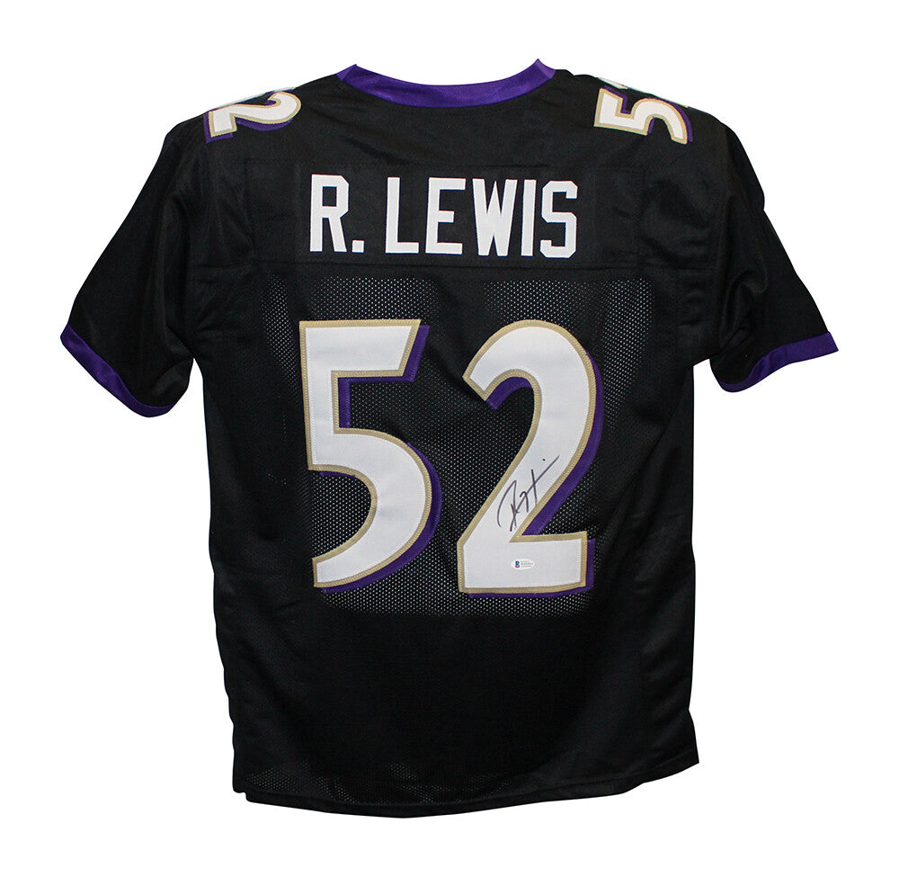 Ray Lewis Autographed Baltimore Ravens Custom Pro Style Jersey (Black)
