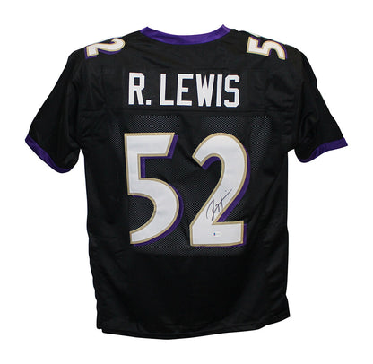 Ray Lewis Autographed Baltimore Ravens Custom Pro Style Jersey (Black)
