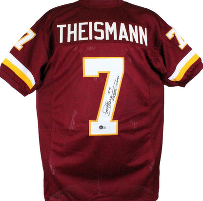 Joe Theismann Signed Washington Maroon Custom Jersey Inscribed SB Champs