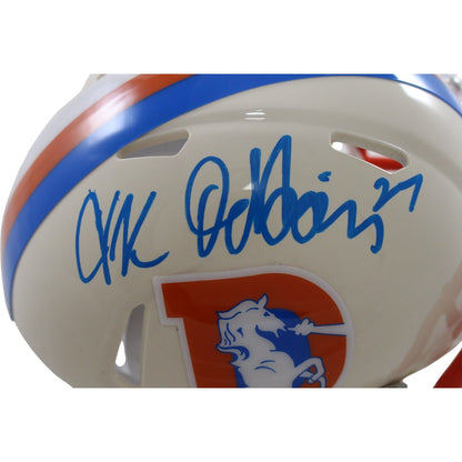 JK Dobbins Signed Denver Broncos Retro Mini Helmet