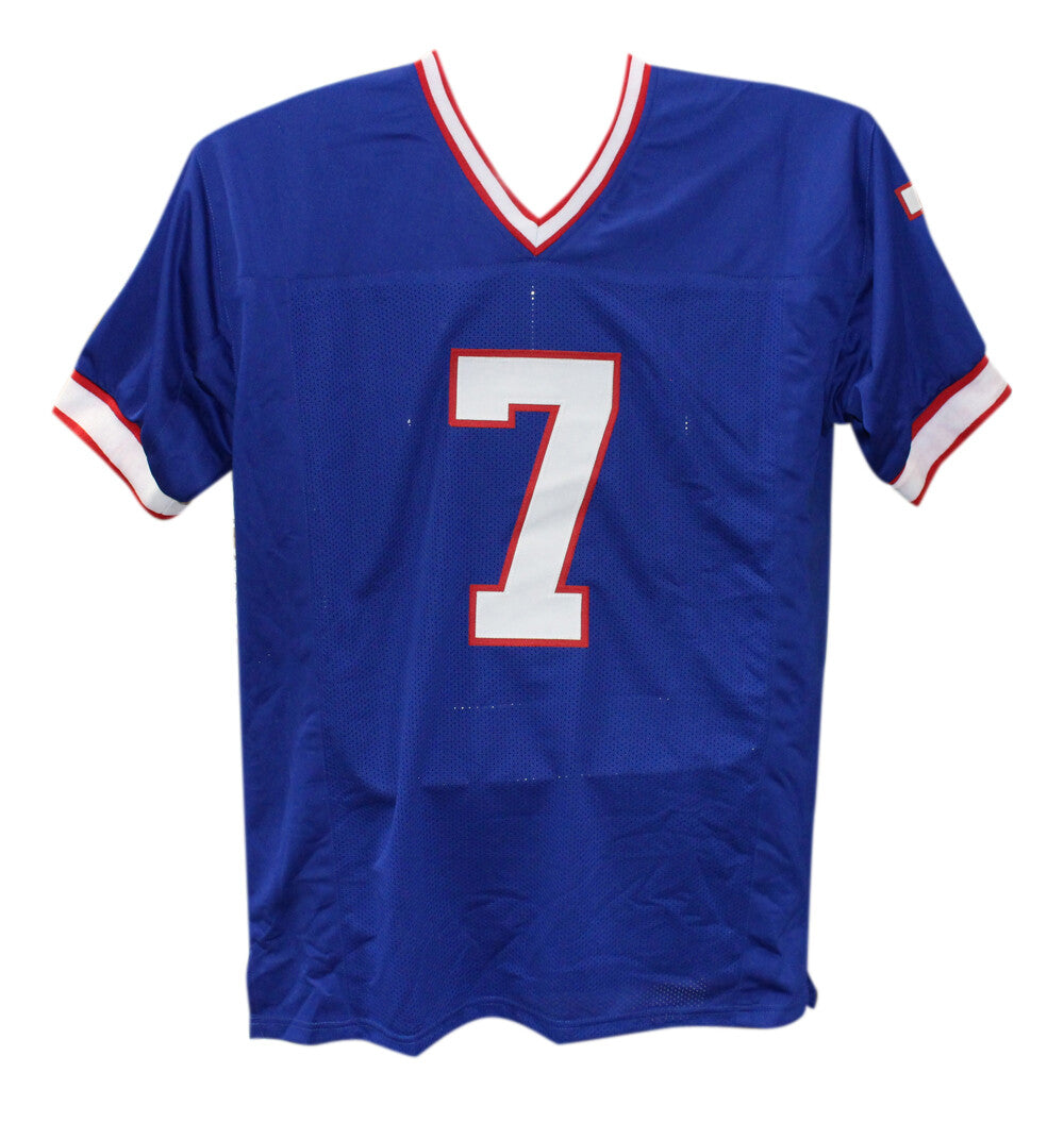 Doug Flutie Signed Buffalo Bills Custom Blue Football Jersey
