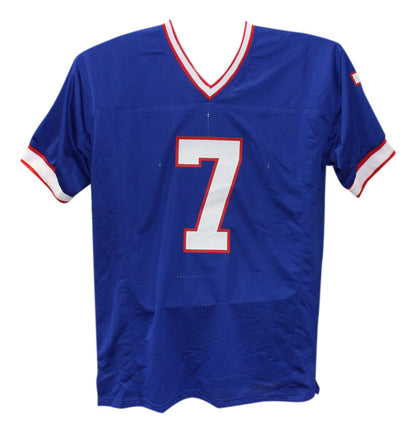 Doug Flutie Signed Buffalo Bills Custom Blue Football Jersey