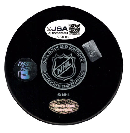 Yvan Cournoyer Signed Montreal Canadiens Hockey Puck (HOF 82)
