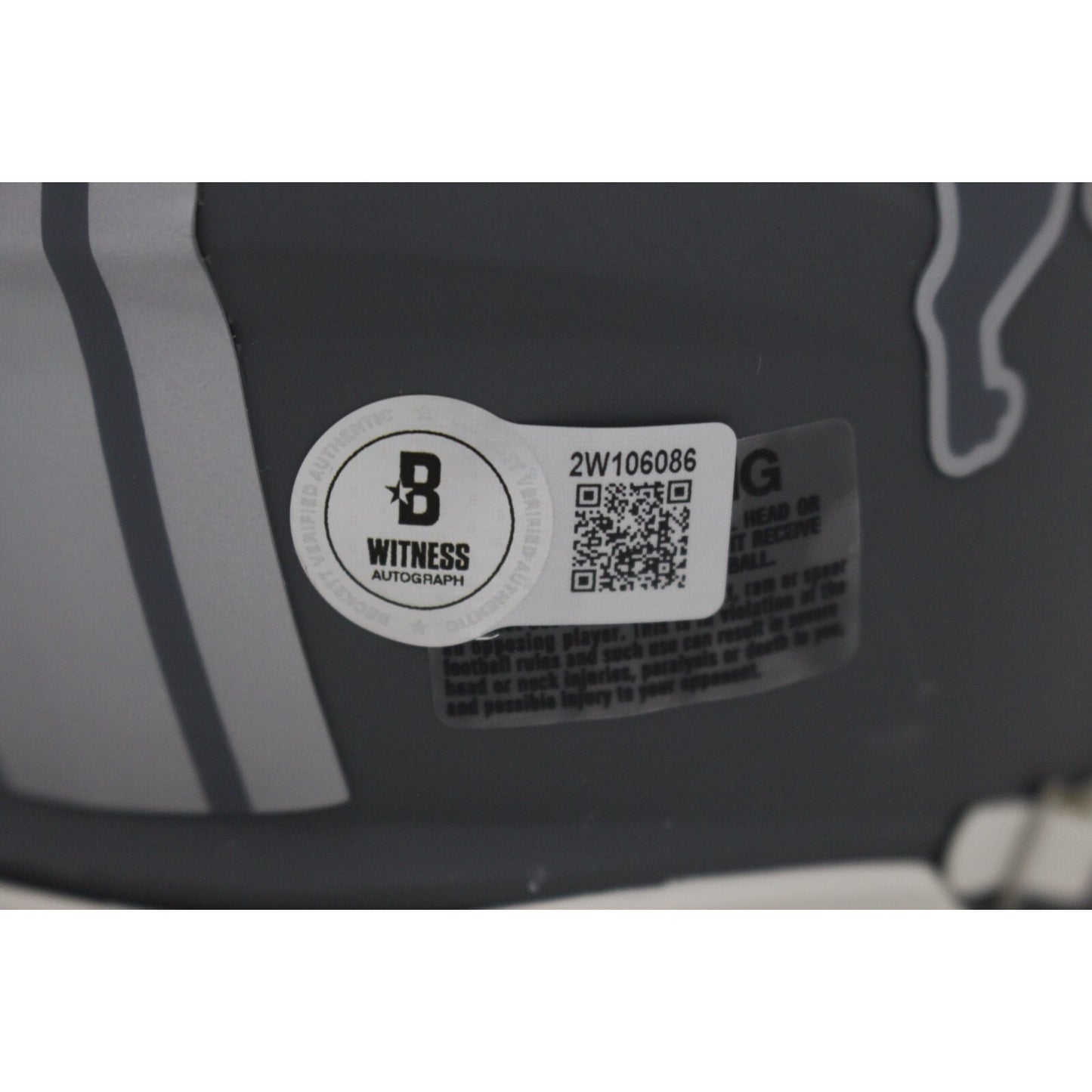 Calvin Johnson Detroit Lions Autographed Slate Mini Helmet Beckett BAS