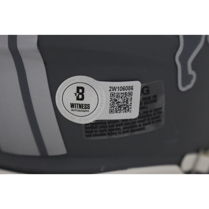 Calvin Johnson Detroit Lions Autographed Slate Mini Helmet Beckett BAS