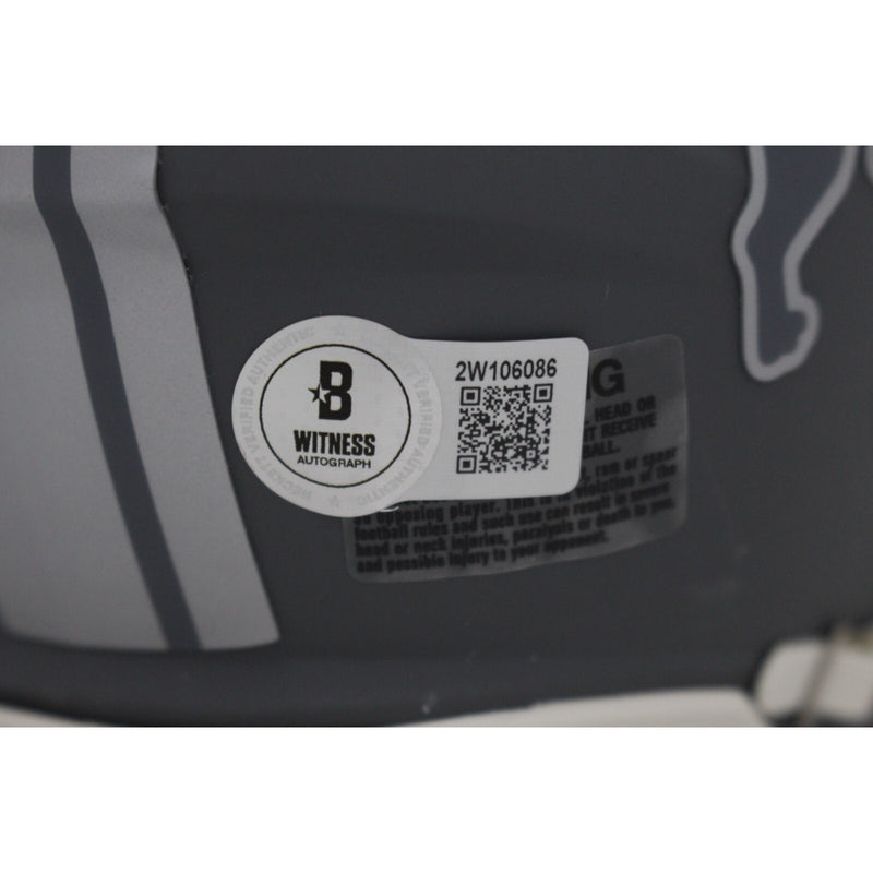 Calvin Johnson Detroit Lions Autographed Slate Mini Helmet Beckett BAS