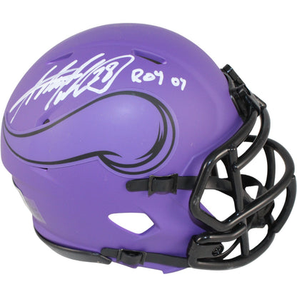 Adrian Peterson Signed Minnesota Vikings Rave Mini Helmet (ROY Inscription)