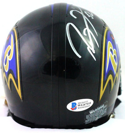 Ray Lewis Signed Baltimore Ravens HOF Inscribed Mini Helmet