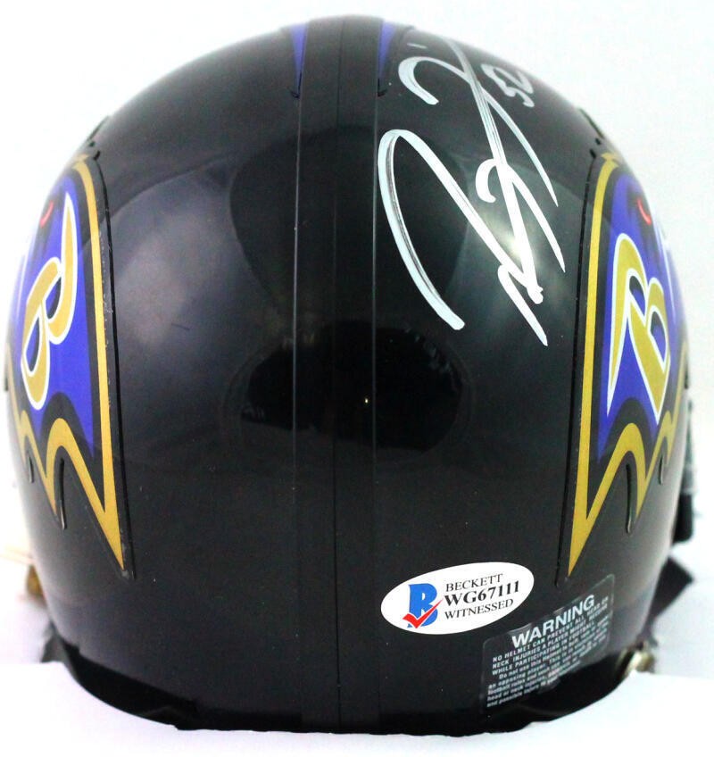 Ray Lewis Signed Baltimore Ravens HOF Inscribed Mini Helmet