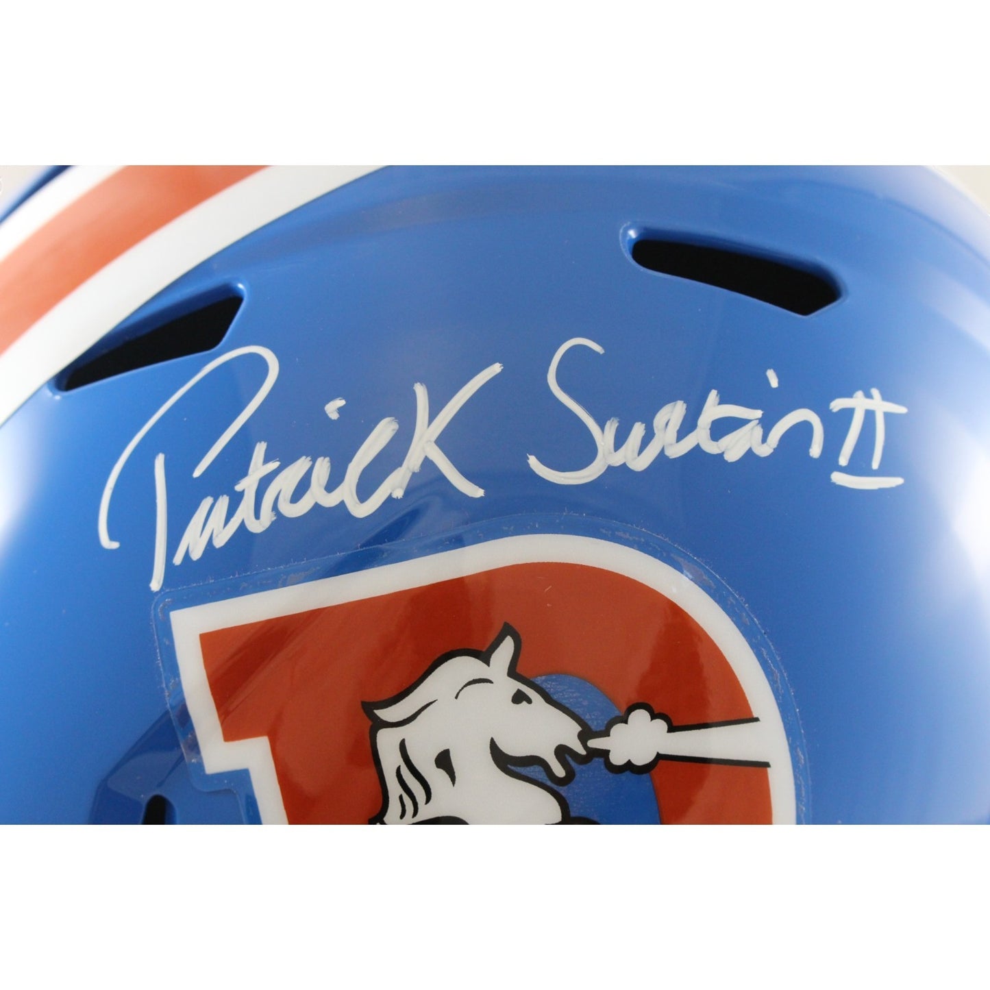 Patrick Surtain Autographed Denver Broncos Throwback Full Size Helmet