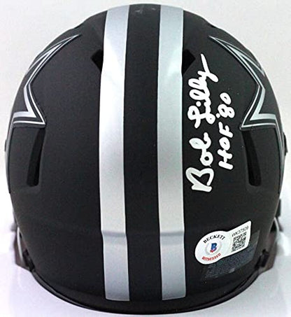 Bob Lilly Signed Dallas Cowboys Eclipse Mini Helmet with HOF Inscription