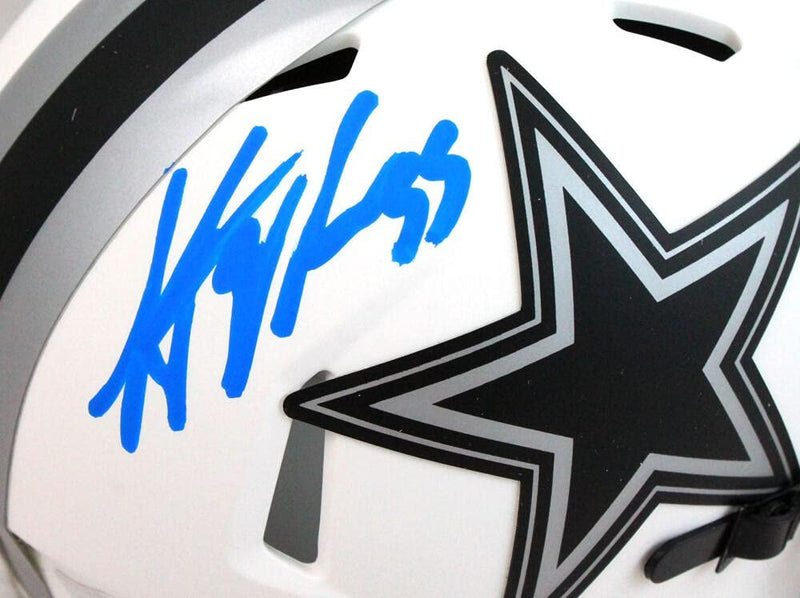 Leighton Vander Esch Signed Dallas Cowboys Lunar Mini Helmet