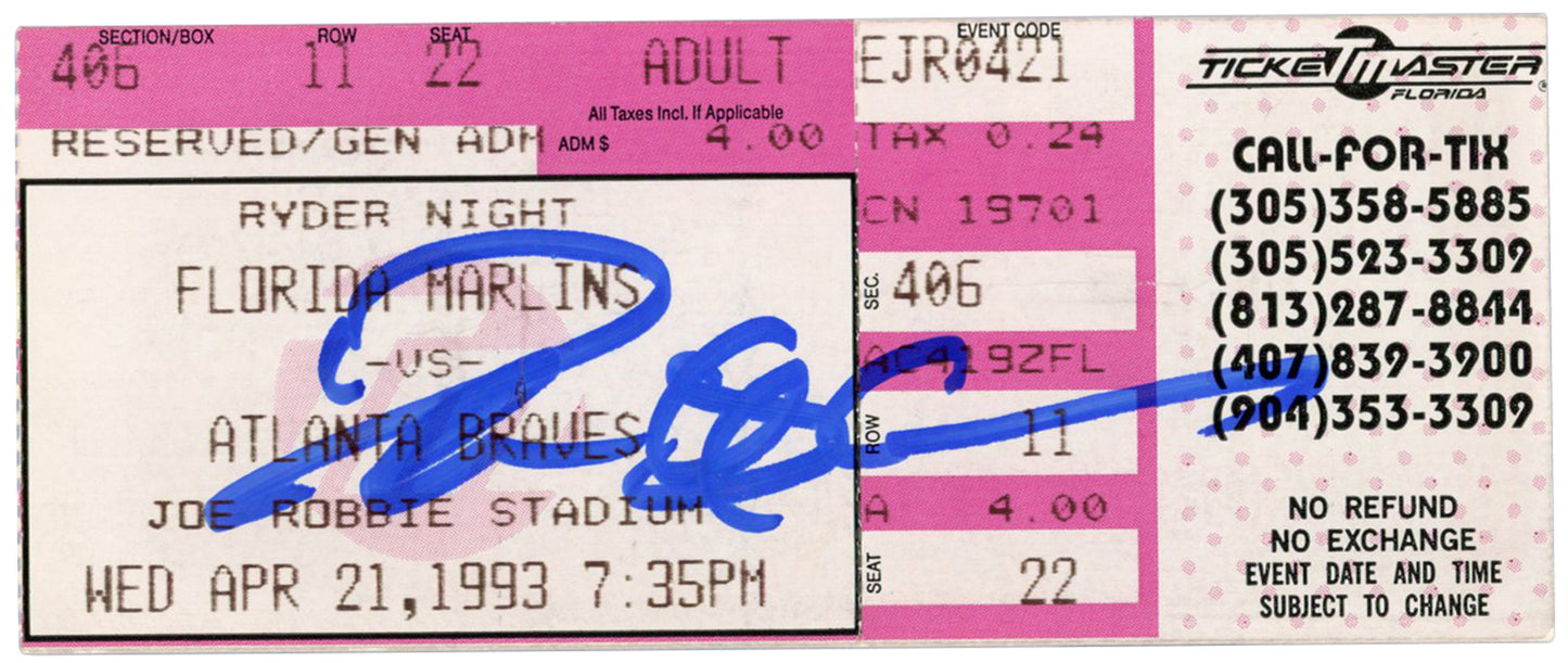 Deion Sanders Autographed Atlanta Braves 4/21/1993 Ticket Stub (Beckett)