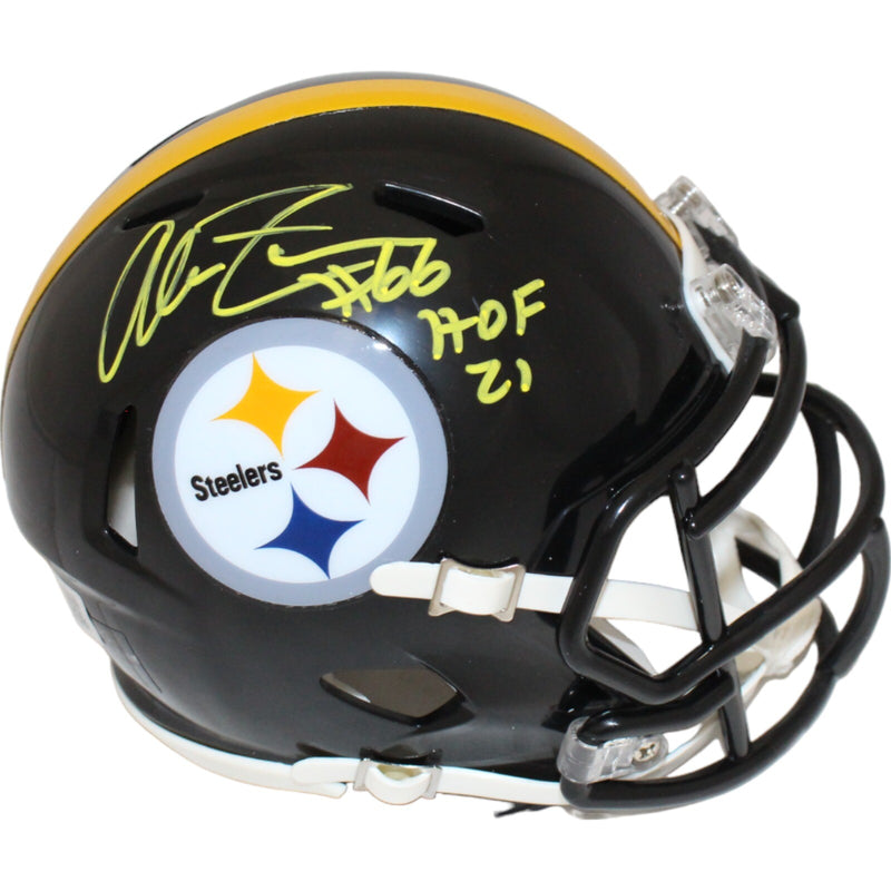 Alan Faneca Autographed Pittsburgh Steelers Speed Mini Helmet HOF BAS