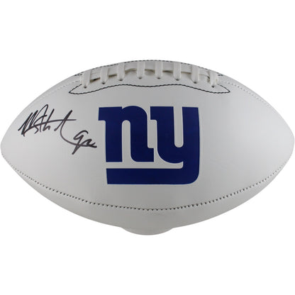 Michael Strahan Signed New York Giants Logo Football (BAS COA)