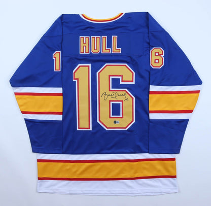 Brett Hull Signed St. Louis Blues Custom Hockey Jersey (Beckett COA)