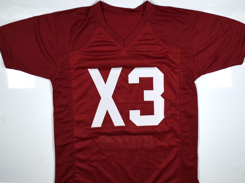 Barry Switzer Signed Maroon Oklahoma Style Custom Stat Jersey