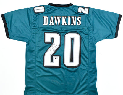 Brian Dawkins Autographed Philadelphia Eagles Custom Green Jersey