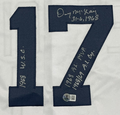 Denny McLain Signed Detroit Tigers Custom White Jersey 4 Inscriptions BAS COA