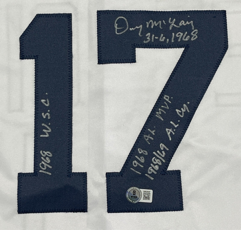Denny McLain Signed Detroit Tigers Custom White Jersey 4 Inscriptions BAS COA