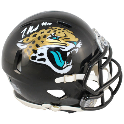 Travis Hunter Autographed Jacksonville Jaguars Mini Helmet (Beckett COA)