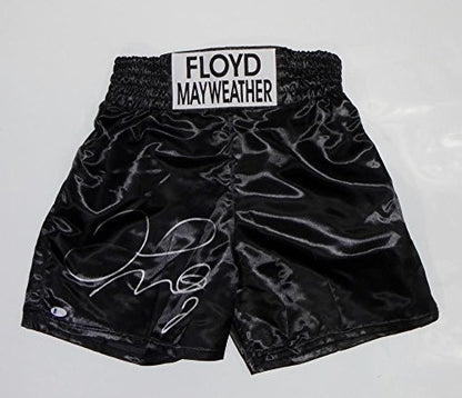 Floyd Mayweather Autographed Black Custom Boxing Trunks