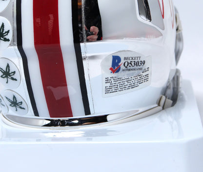Dwayne Haskins Signed Ohio State Buckeyes Red Chrome Mini Helmet