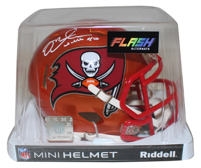 Mike Alstott Tampa Bay Buccaneers Flash Alternate Mini Helmet Autographed