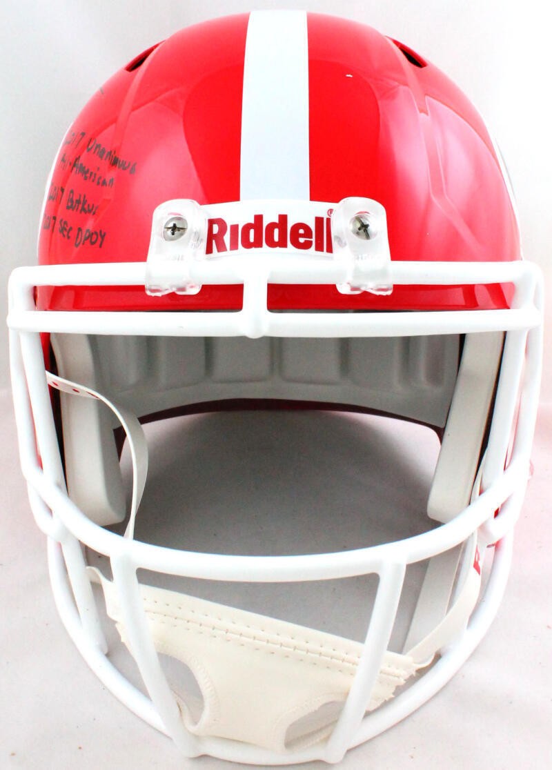 Roquan Smith Signed Georgia Bulldogs Full Size Speed Helmet - 3 Insc