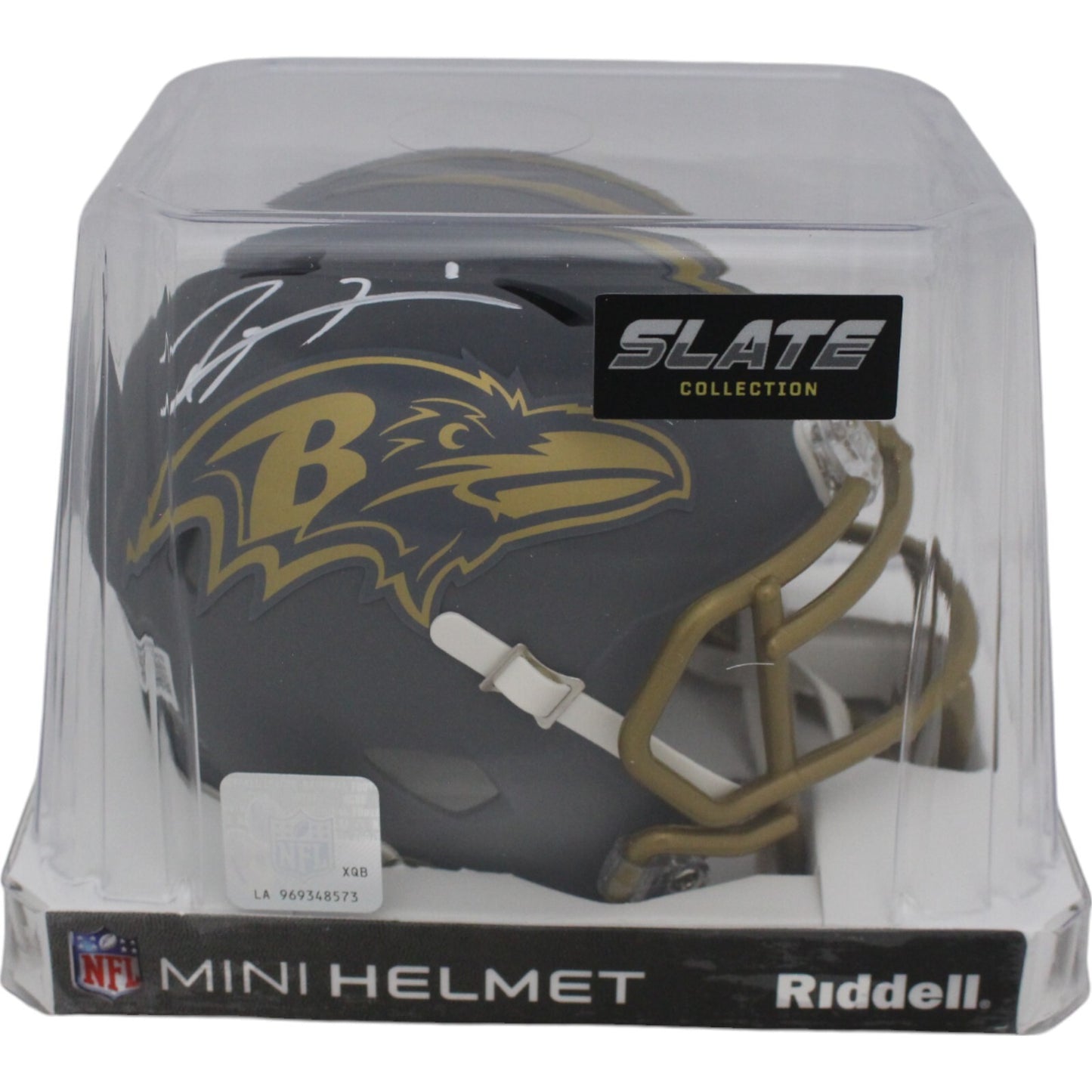 Ray Lewis Autographed Baltimore Ravens Slate Mini Helmet