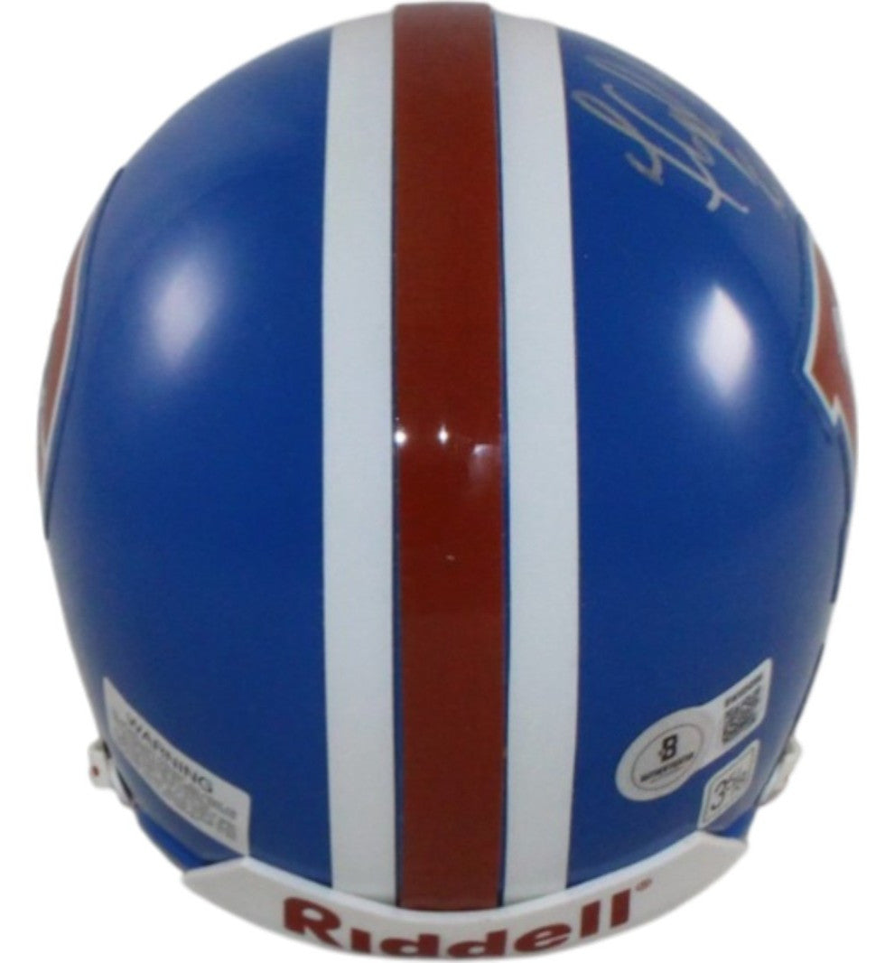 Floyd Little Denver Broncos Signed VSR4 Mini Helmet (ROF Inscription)