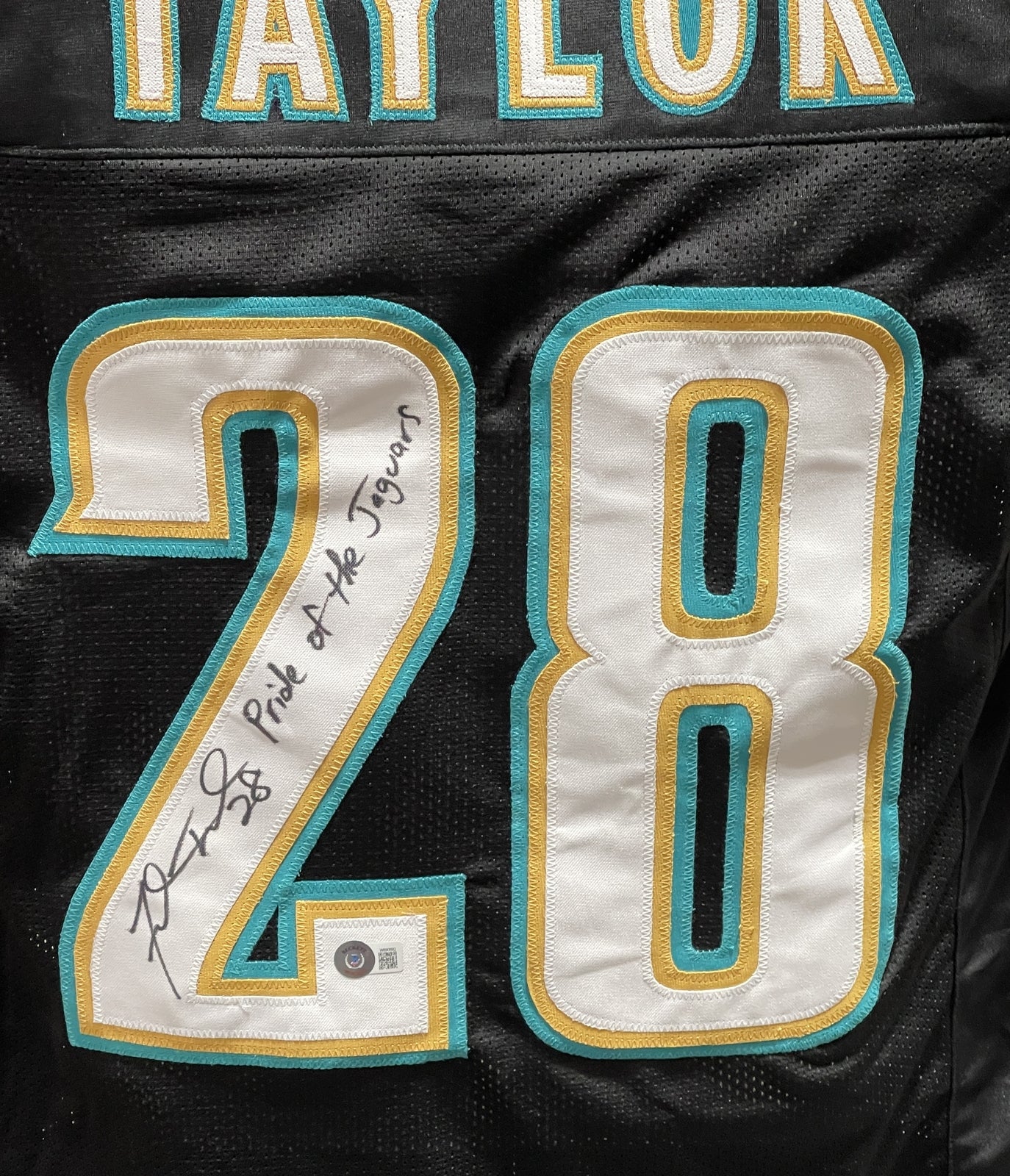 Fred Taylor Signed Jacksonville Jaguars Jersey Black Pride of the Jaguars
