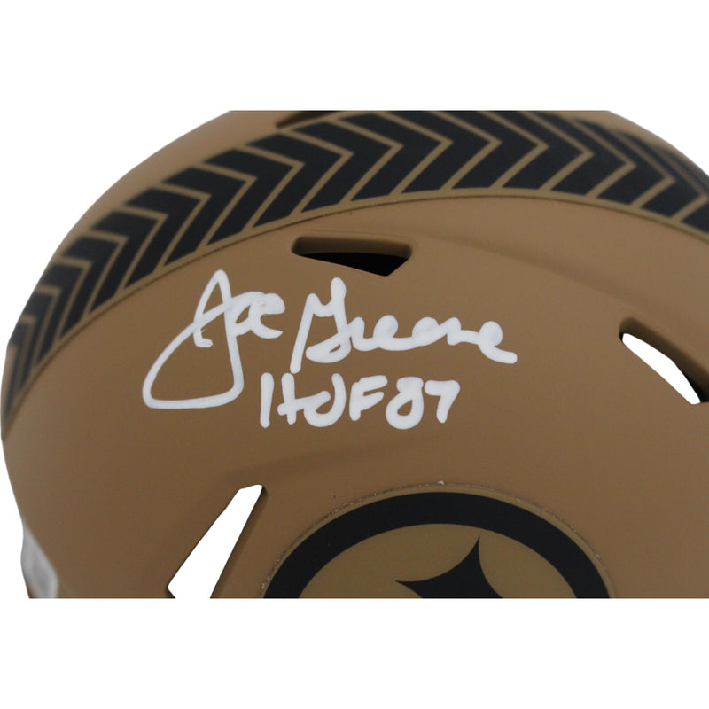Joe Greene Autographed Pittsburgh Steelers 2023 Salute to Service Mini Helmet