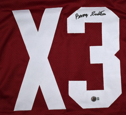 Barry Switzer Signed Maroon Oklahoma Style Custom Stat Jersey
