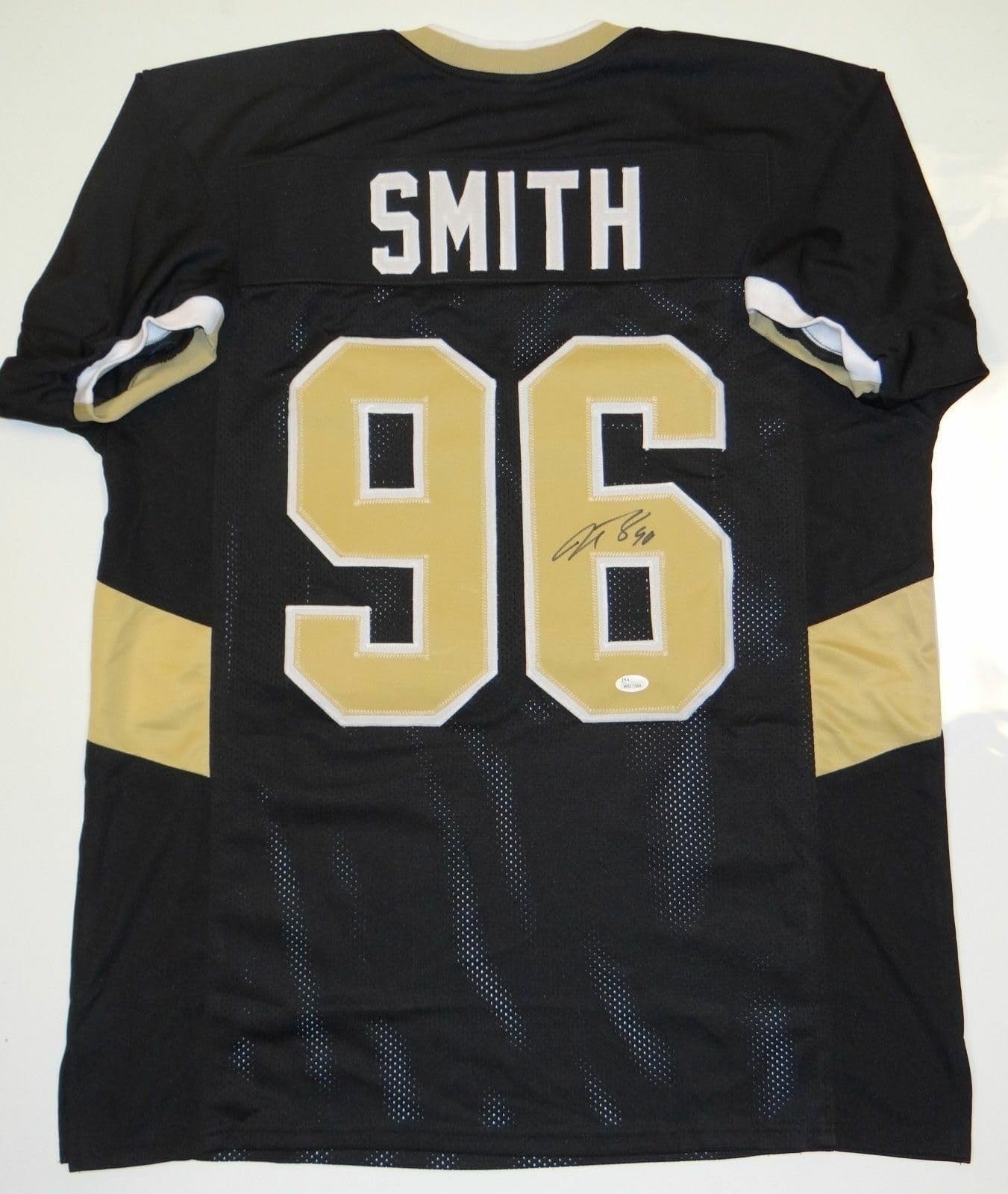 Justin Smith Autographed Black Custom Football Jersey