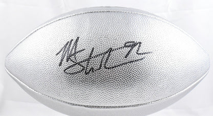 Michael Strahan Signed New York Giants Silver Replica Duke Football