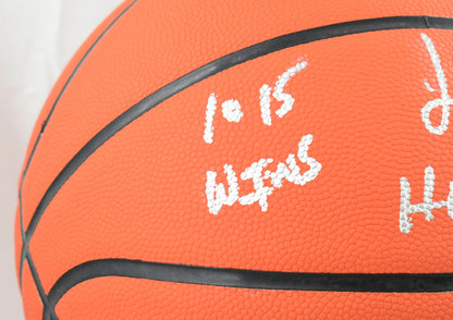 Jim Boeheim Signed Wilson Basketball - 1015 Wins, HOF 2005 Inscriptions