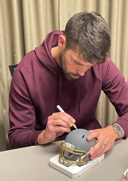 Justin Tucker & Brandon Aubrey Signed NFL Shield Slate Speed Mini Helmet